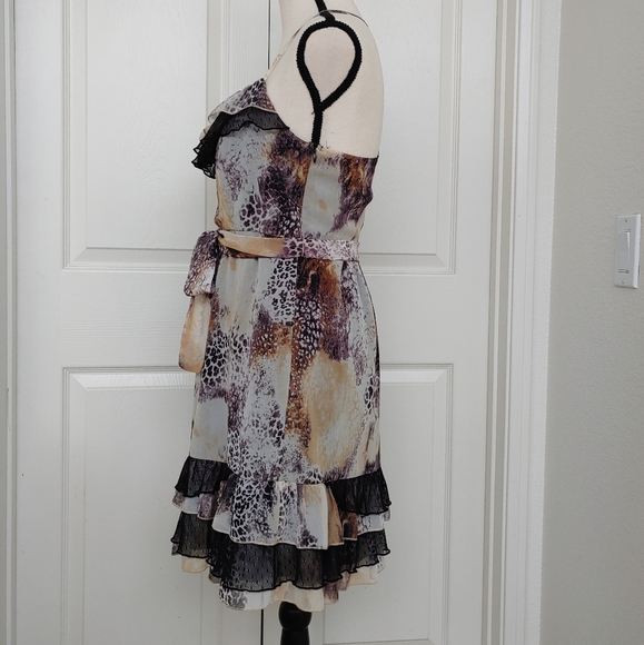 🌿2 for $15🌿 Animal Print Ruffle Racer Back Dress - Picture 3 of 7